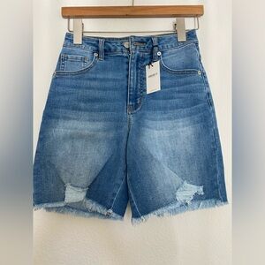 Forever 21 Jean Shorts Womens 25 Blue Raw Hem Denim Cutoff Loose
